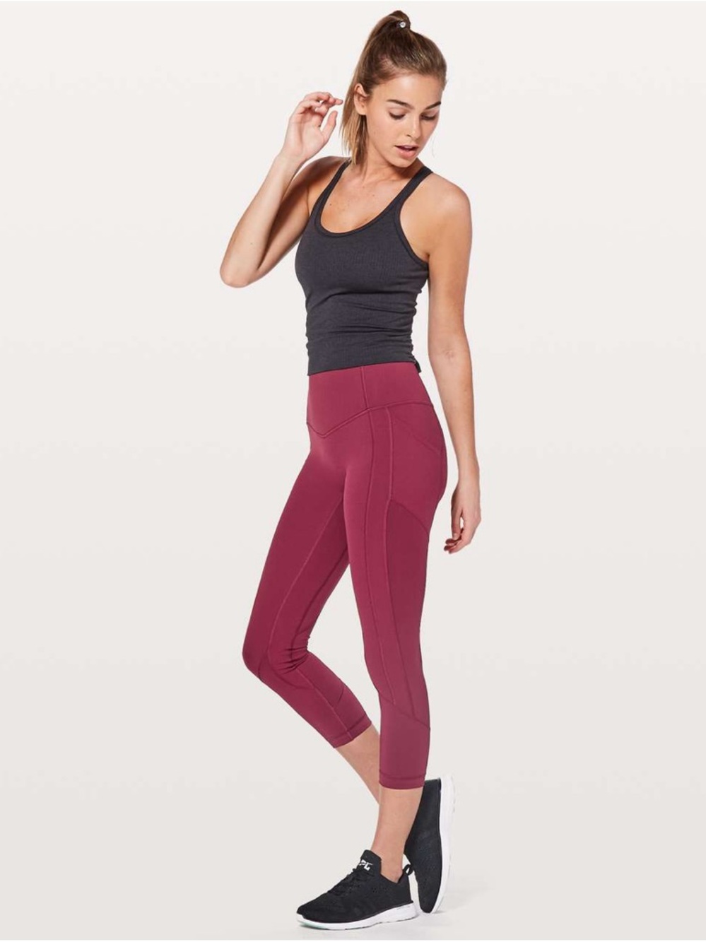 Lululemon Women’s All The Right Places Crop II *23 Ruby Wine Sz 4 Style W6AMYS